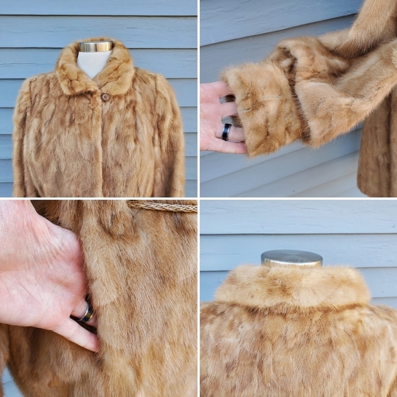 Vintage Pastel Mink Paw Mob Wife Designer Luxury Long Overcoat Coat Furs XL - Picture 7 of 9